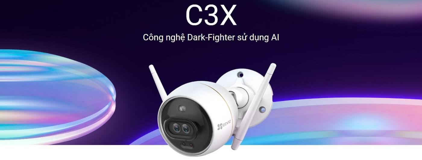 Camera Ezviz C3X 2MP ống kính kép có màu ban đêm