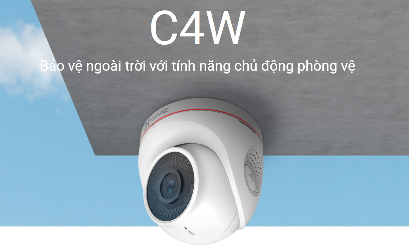 Camera Ezviz C4W 2MP có đèn còi báo động