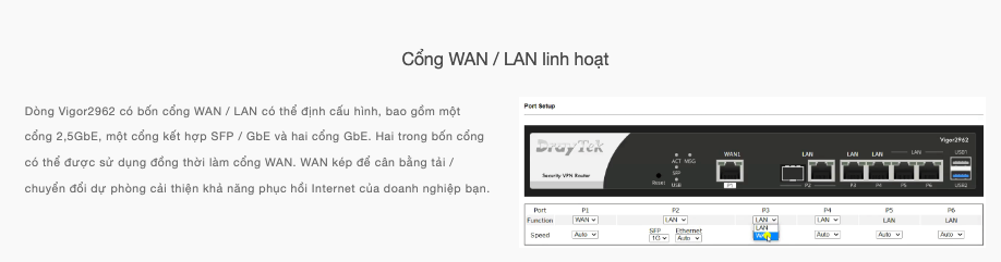 ROUTER DUAL-WAN CHUYÊN NGHIỆP DRAYTEK VIGOR2962