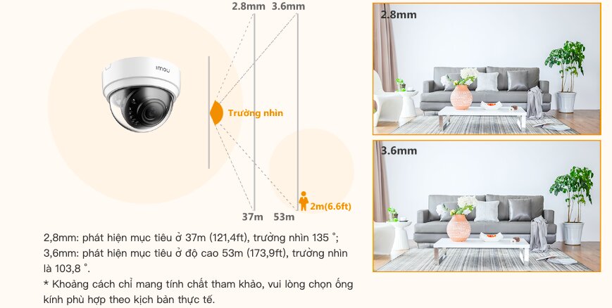 Camera Imou Dome Lite IPC-D22P quan sát ban đêm
