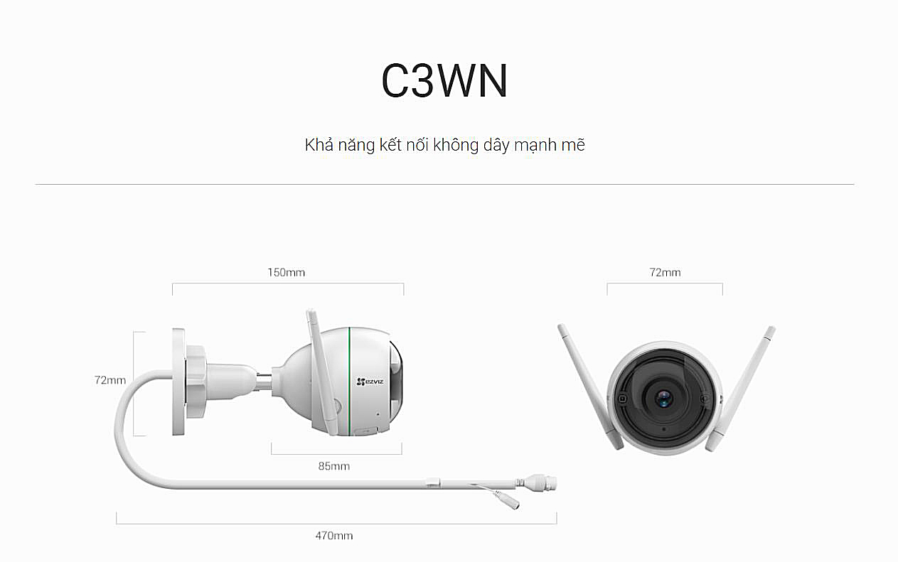 Camera Ezviz C3WN 2MP tích hợp cảnh báo chuyển động