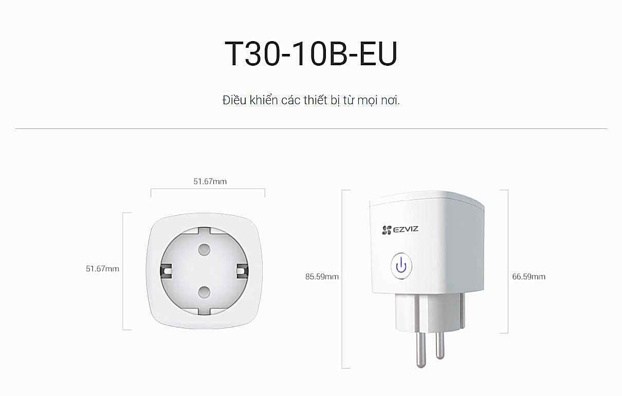 Ổ cắm điện thông minh Ezviz T30 tính toán điện tiêu thụ