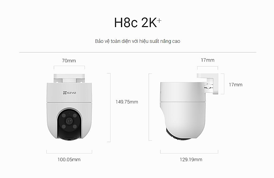 Camera Ezviz H8C 2K+ độ phân giải 4MP tích hợp nhiều tính năng AI thông minh
