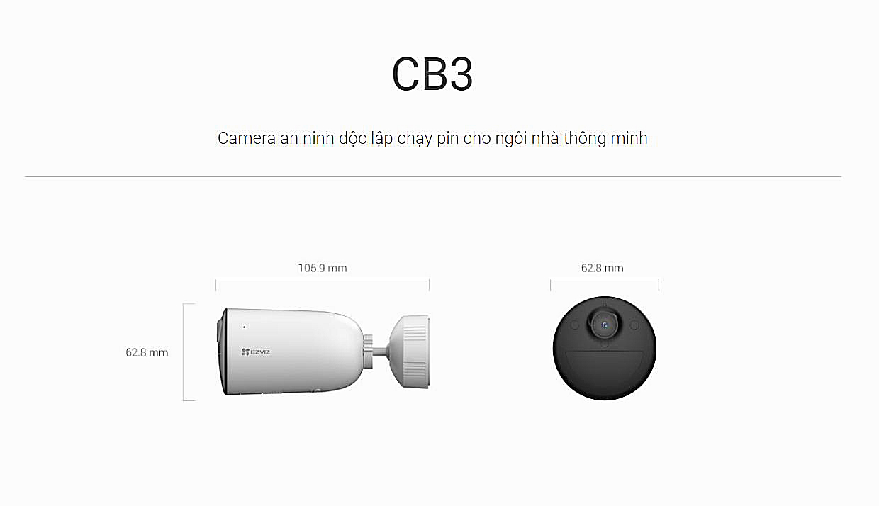 Camera Ezviz CB3 chạy bằng PIN ngoài trời chuyên dụng