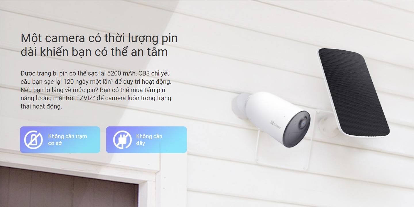 Camera Ezviz CB3 chạy bằng PIN ngoài trời chuyên dụng