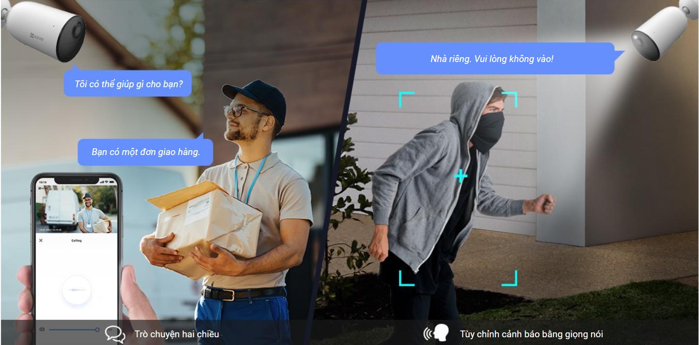Camera Ezviz CB3 chạy bằng PIN ngoài trời chuyên dụng