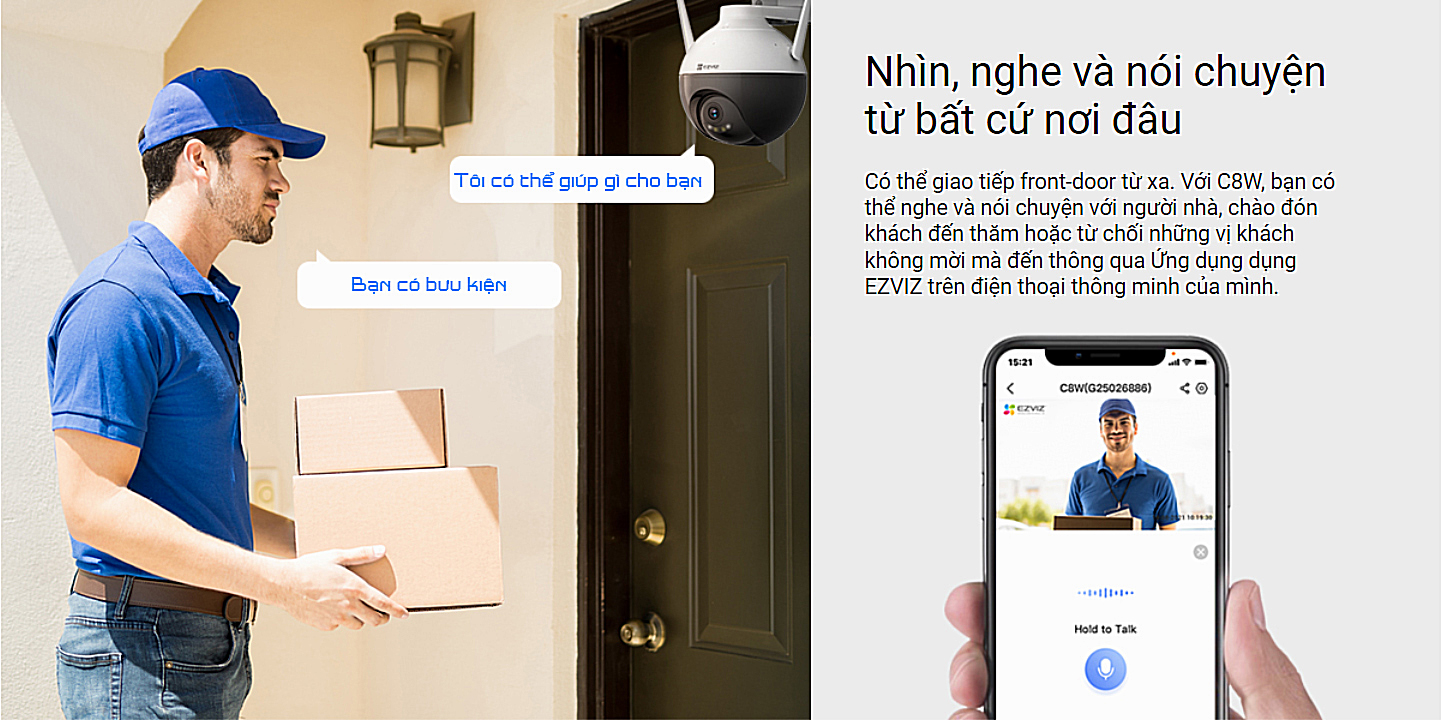 Camera Ezviz C8W ngoài trời có màu ban đêm 4MP 2k+