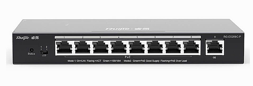Switch POE Ruijie 9 cổng RG-ES209GC-P tốc độ Gigabit