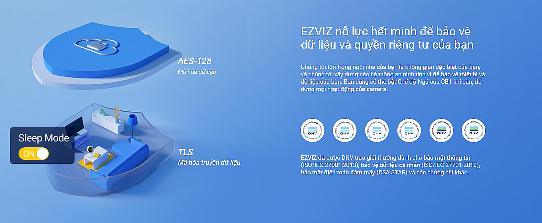 Camera Ezviz CB1 chạy bằng PIN hỗ trợ thẻ nhớ tới 512Gb