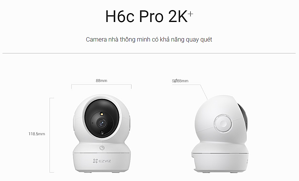 Camera Ezviz H6C Pro tích hợp chạm để gọi điện thông minh