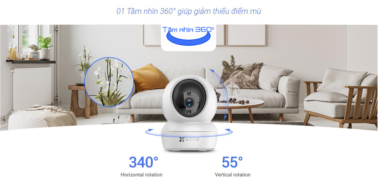 Camera Ezviz H6C 2MP hạn chế phơi sáng nhìn rõ nét các chi tiết