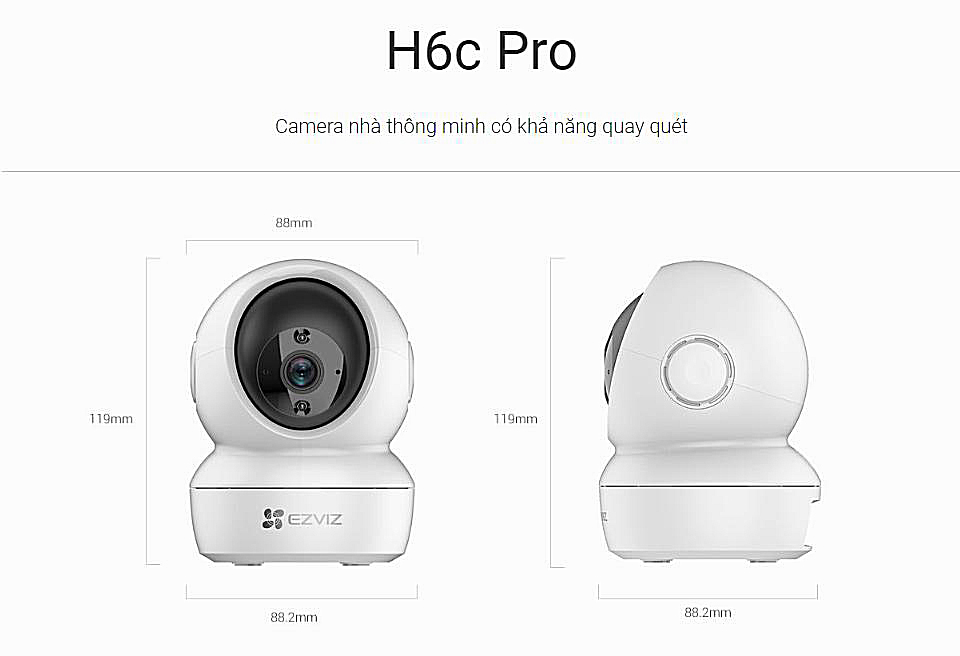 Camera Ezviz H6C Pro 2MP có nút gọi điện thoại tiện dụng