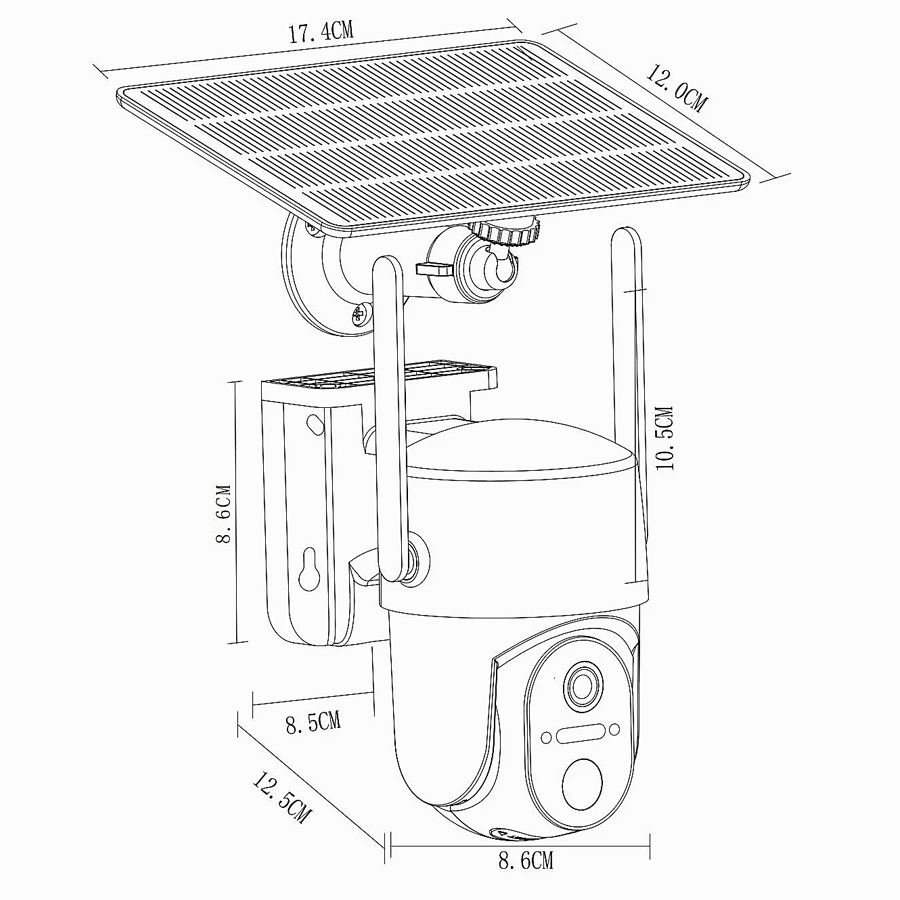 Camera 4G CI20B tích hợp sạc điện năng lượng chất lượng cao