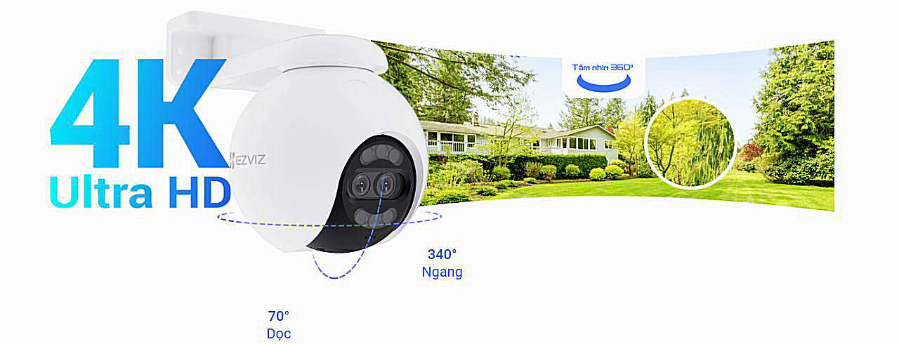 Camera Ezviz H80X ống kính kép độ phân giải lên tới 4K