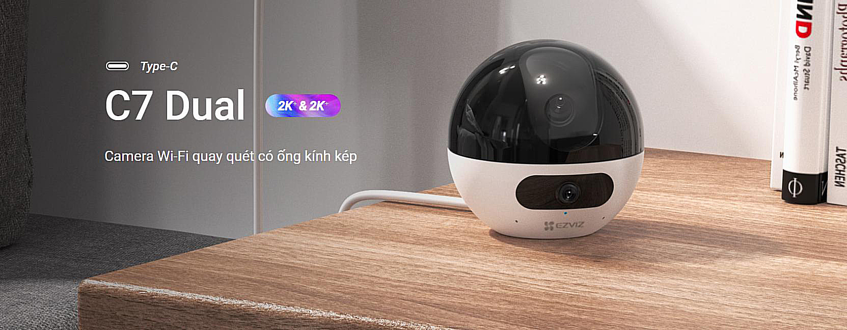 Camera Ezviz C7 ống kính kép 2 tầm nhìn độc lập bảo vệ toàn cảnh