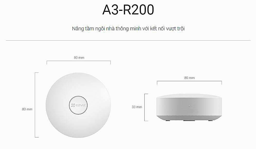 Bộ trung tâm Ezviz A3-R200 kết nối và điểu khiển thông minh