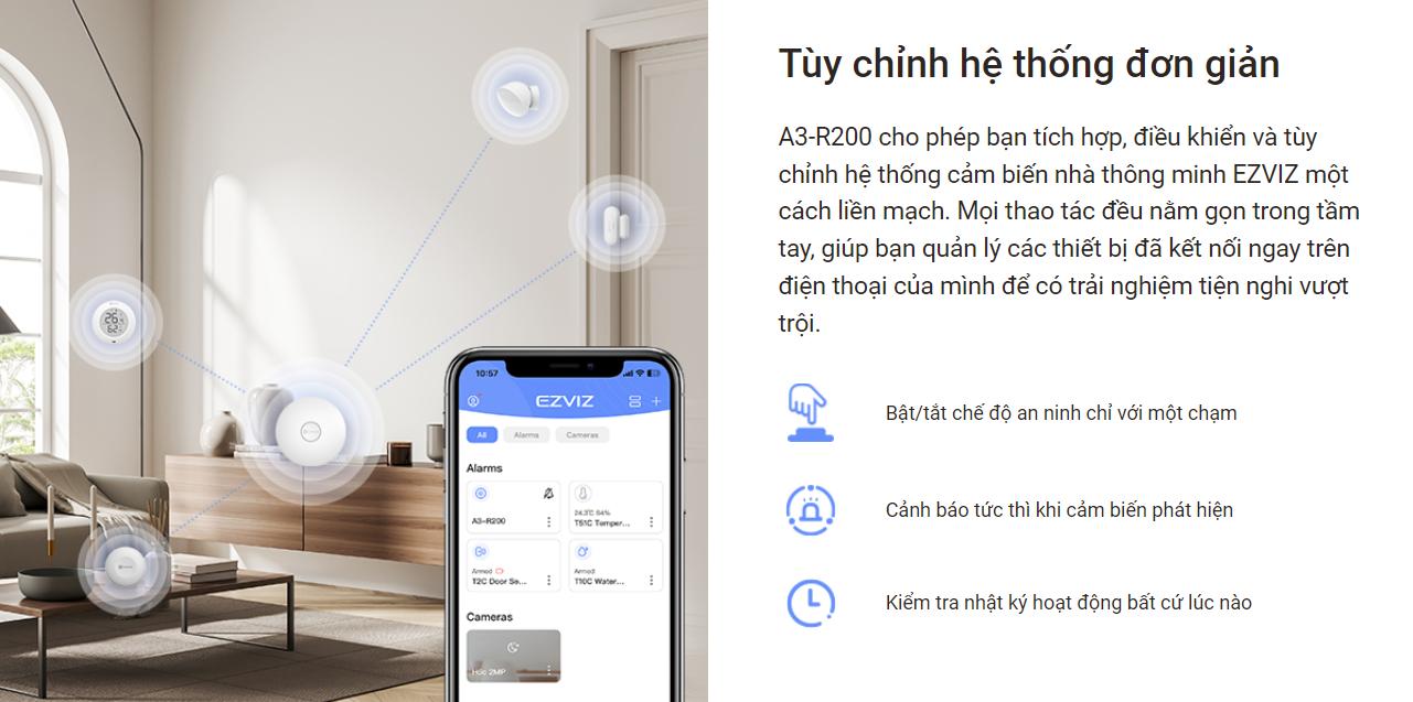 Bộ trung tâm Ezviz A3-R200 kết nối và điểu khiển thông minh