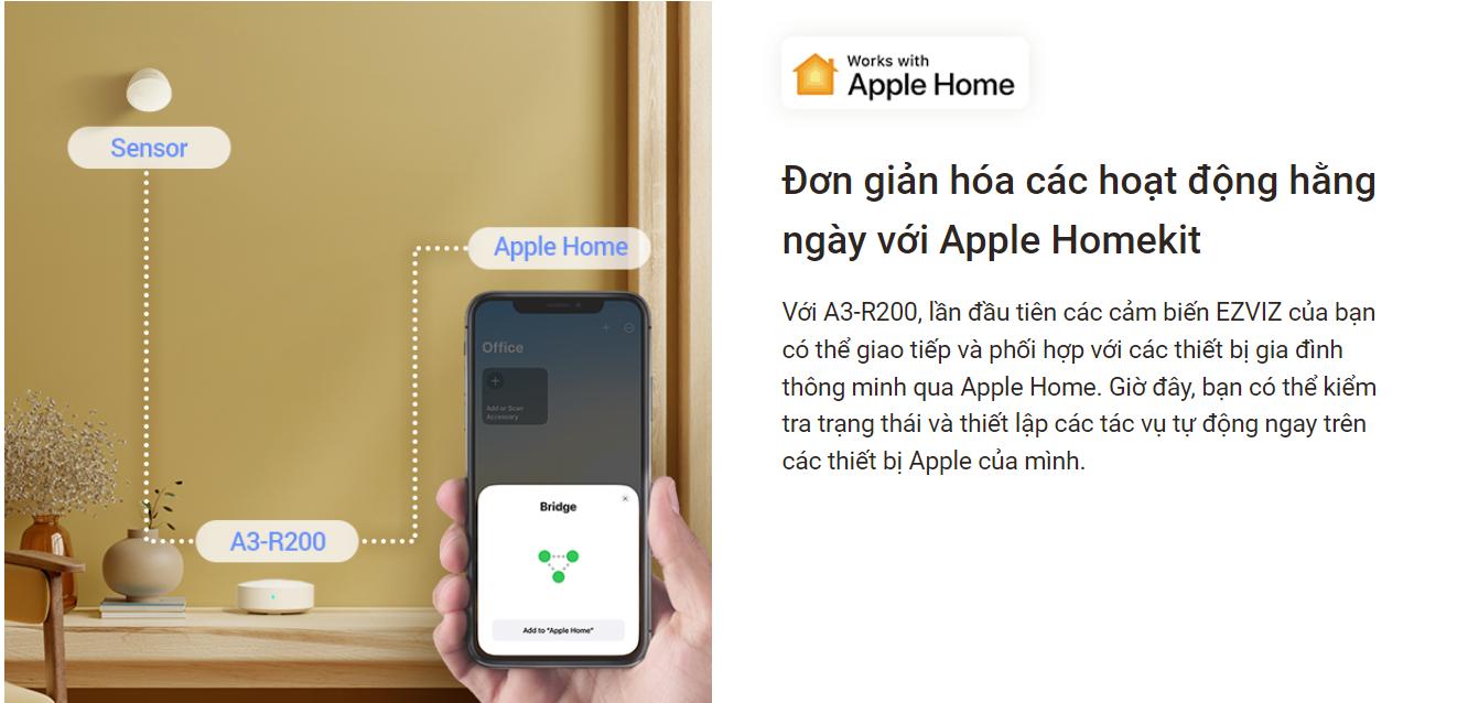 Bộ trung tâm Ezviz A3-R200 kết nối và điểu khiển thông minh