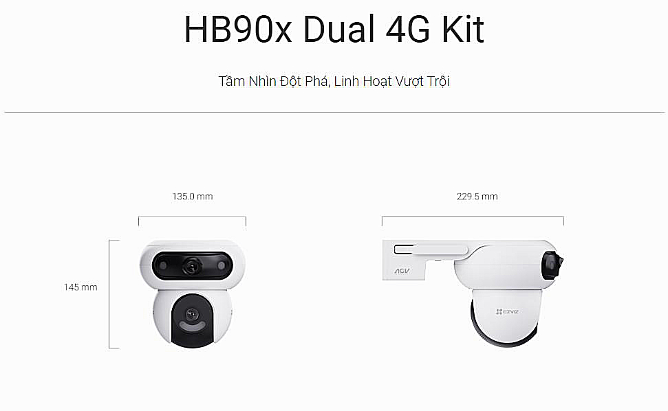 Camera Ezviz HB90x 4G tích hợp sạc điện năng lượng mặt trời