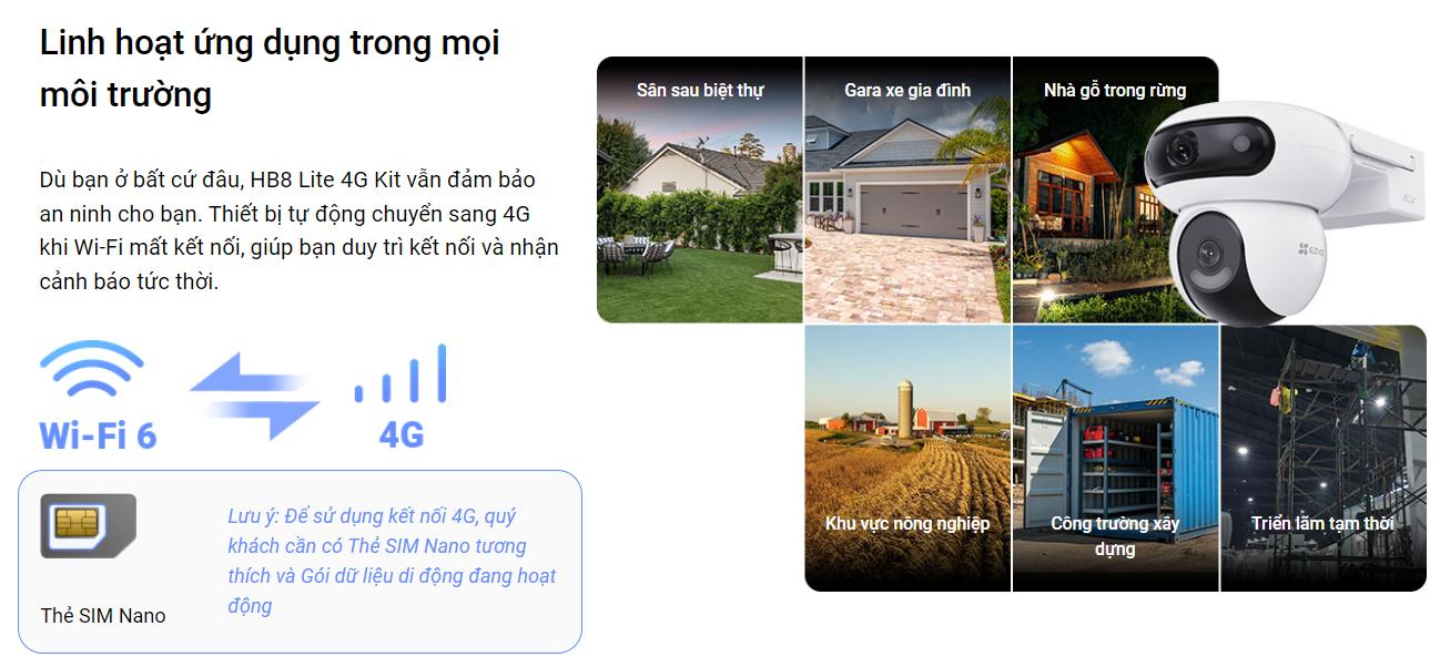 Camera Ezviz HB90x 4G tích hợp sạc điện năng lượng mặt trời