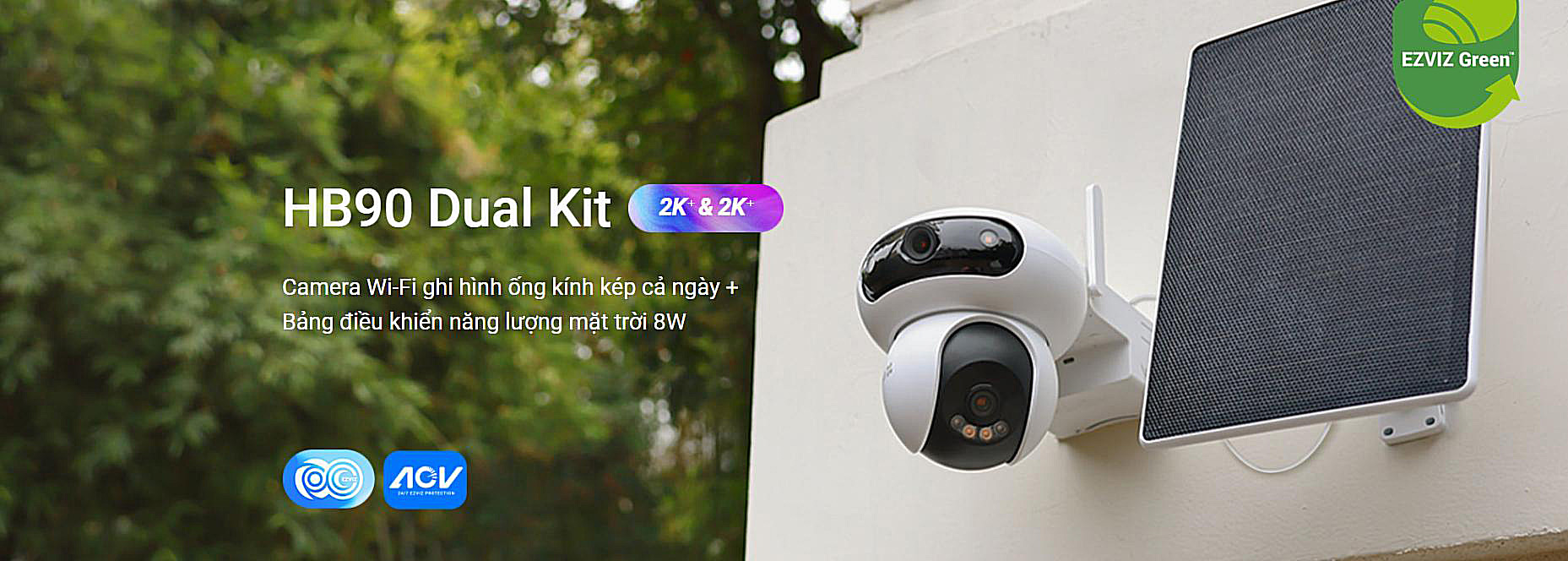 Camera Ezviz HB90 tích hợp solar sạc điện năng lượng mặt trời