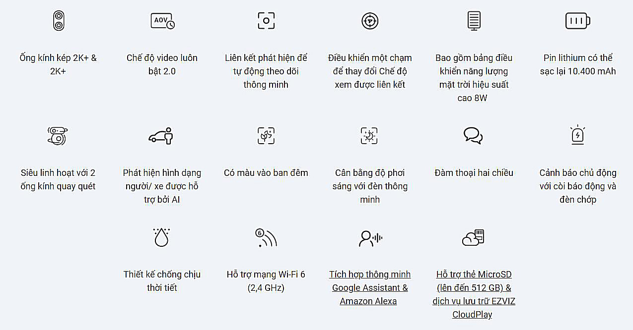 Camera Ezviz HB90 tích hợp solar sạc điện năng lượng mặt trời