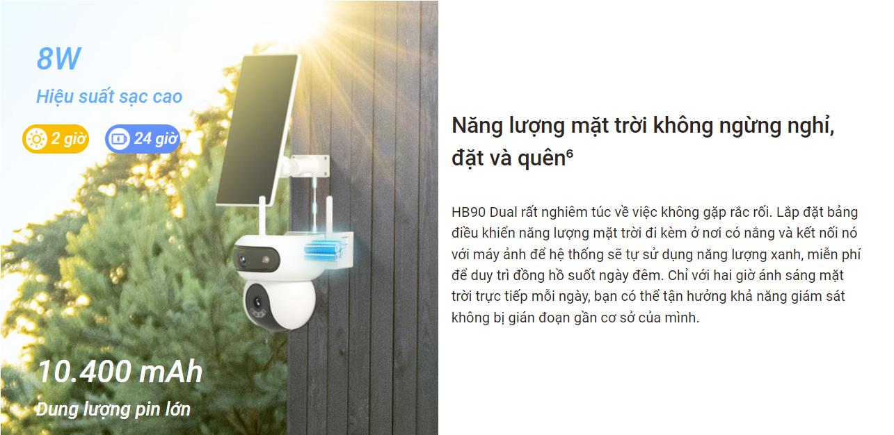 Camera Ezviz HB90 tích hợp solar sạc điện năng lượng mặt trời