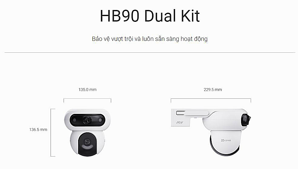Camera Ezviz HB90 tích hợp solar sạc điện năng lượng mặt trời