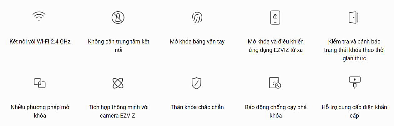 Khoá cửa điện tử Ezviz DL03 Pro dùng vân tay và điều khiển từ xa