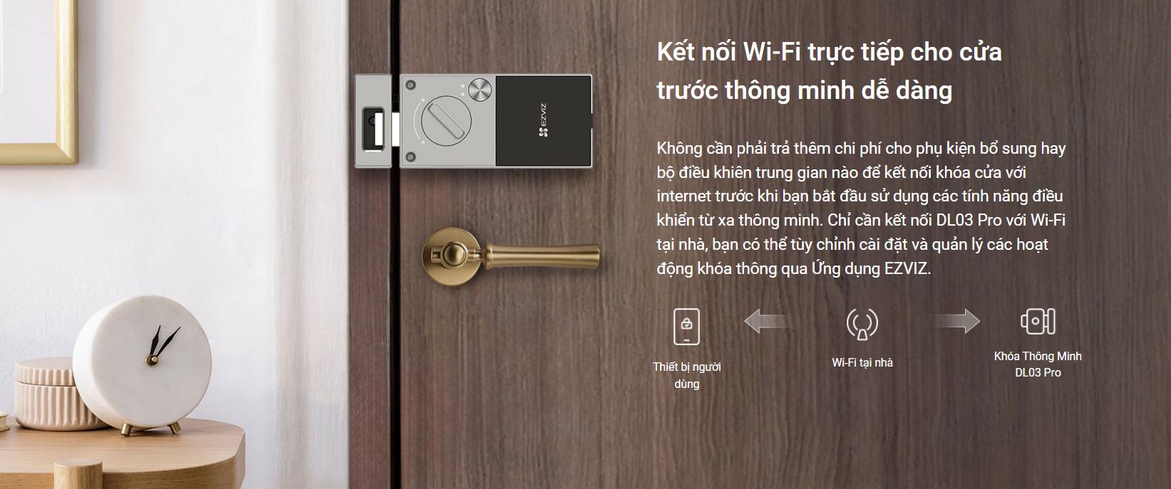 Khoá cửa điện tử Ezviz DL03 Pro dùng vân tay và điều khiển từ xa