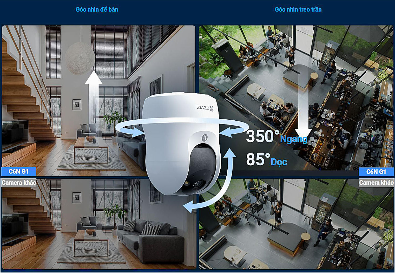 Camera Ezviz C6N G1 4K 8MP phát hiện chuyển động bằng AI