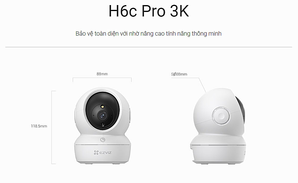 Camera Ezviz H6C Pro 3K 5MP tích hợp nút chạm gọi điện