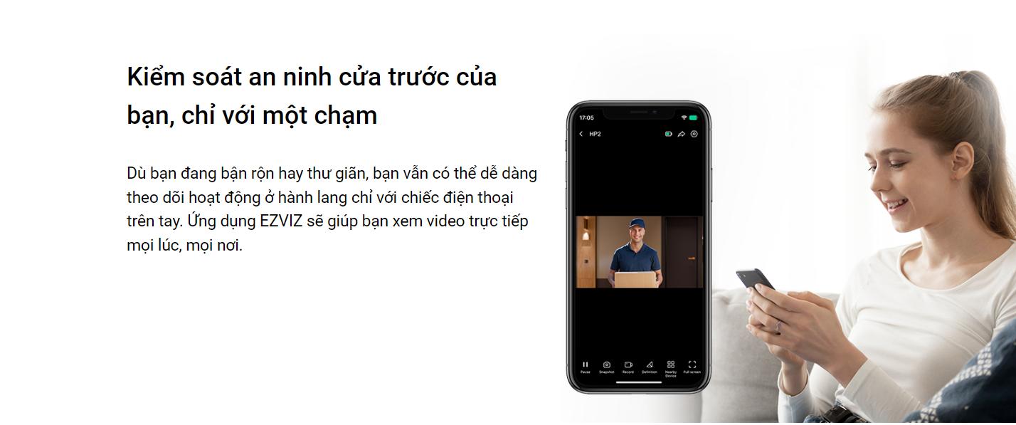 Camera Ezviz gắn cửa HP2 tích hợp màn hình bên trong chuyên dụng