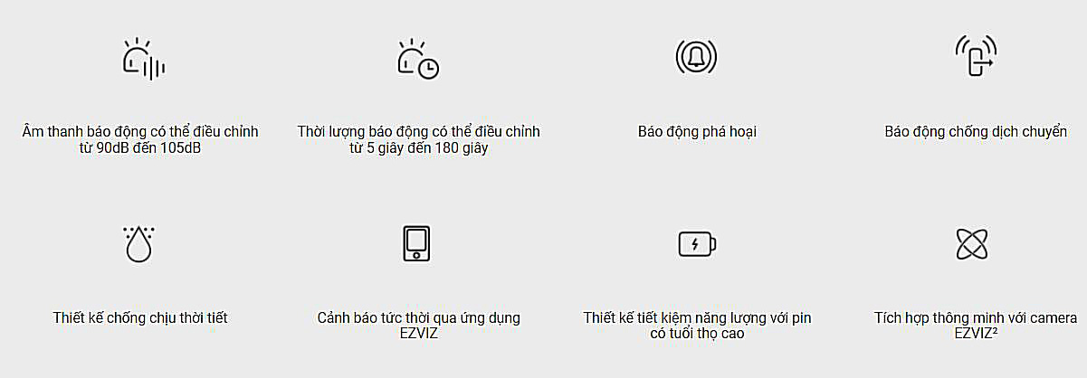 Còi báo động Ezviz T9C kết nối thông minh với các thiết bị Ezviz khác
