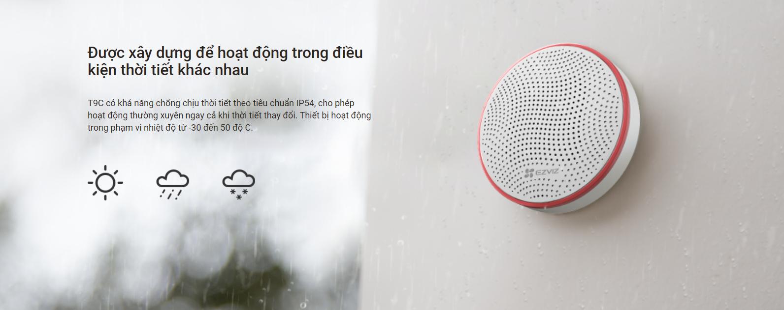 Còi báo động Ezviz T9C kết nối thông minh với các thiết bị Ezviz khác