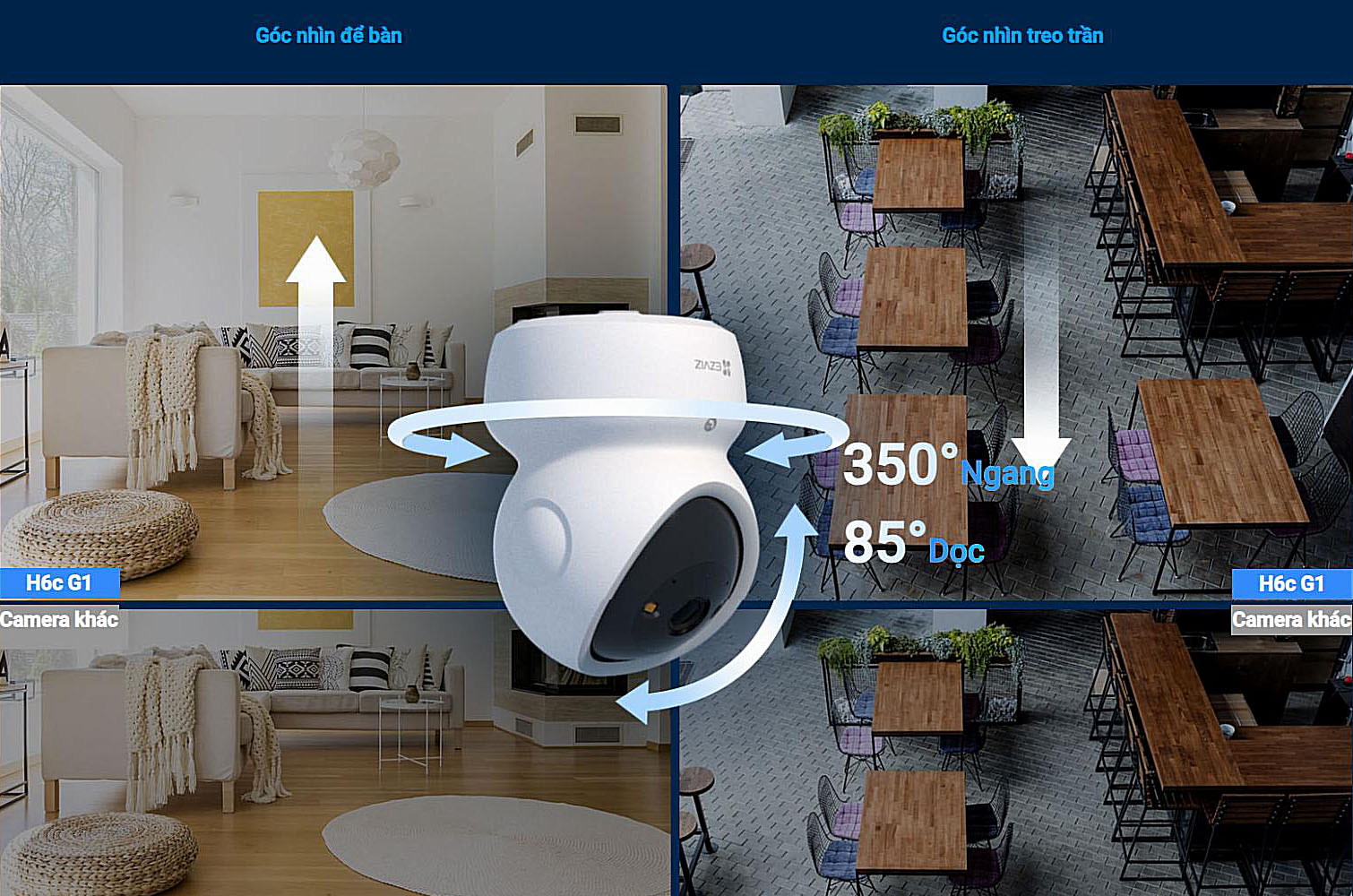Camera Ezviz H6C G1 4K 8MP hỗ trợ băng tầng kép Wifi 6