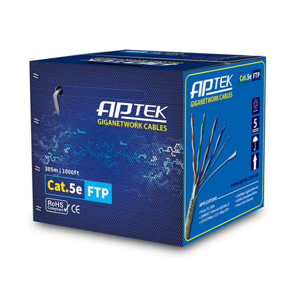 Cáp mạng APTEK CAT5e FTP Copper, 24AWG, vỏ nhựa PE(530 - 2113-2)