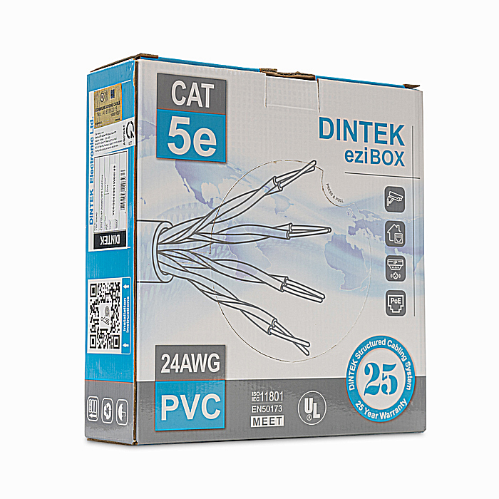 Cáp mạng DINTEK CAT5e UTP thùng 100m 1101-03040 chuyên dụng