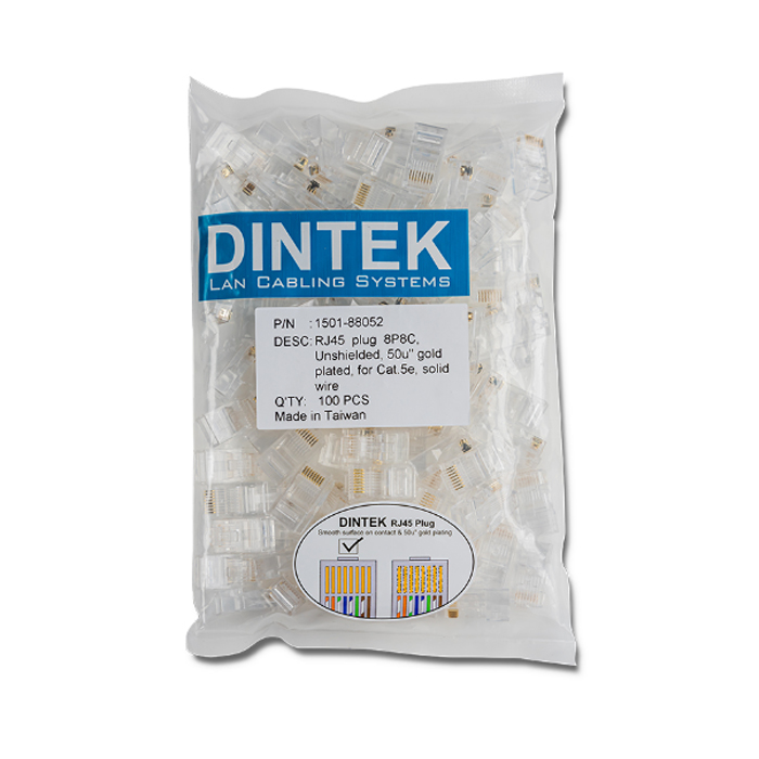 Đầu bấm mạng Dintek RJ45 UTP Cat 5E chính hãng
