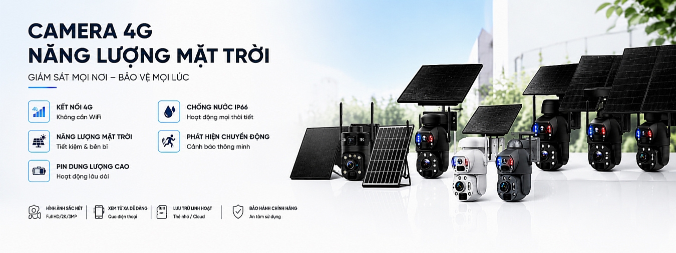 Camera 4G sử dụng điện năng lượng mặt trời chất lượng cao